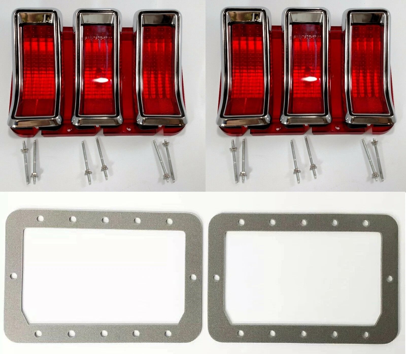 Tail Light Lens Bezels Gaskets Kit for 1967–1968 Ford Mustang Black Fill