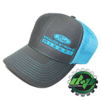 Ford Powerstroke Hat Charcoal Gray Blue Mesh Snapback