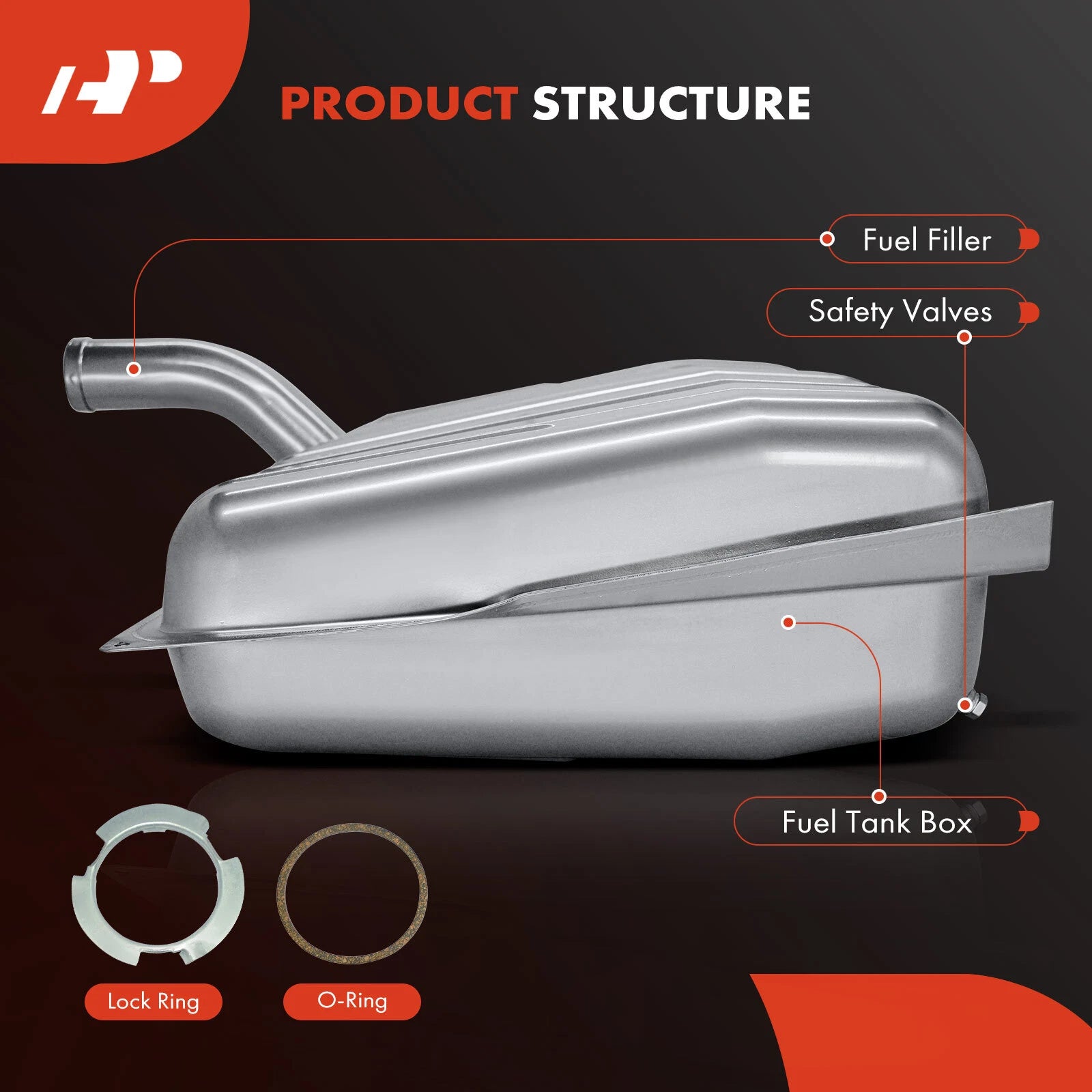 20 Gallon Fuel Tank with Lock Ring & O Ring for Ford Thunderbird (1958–1960)