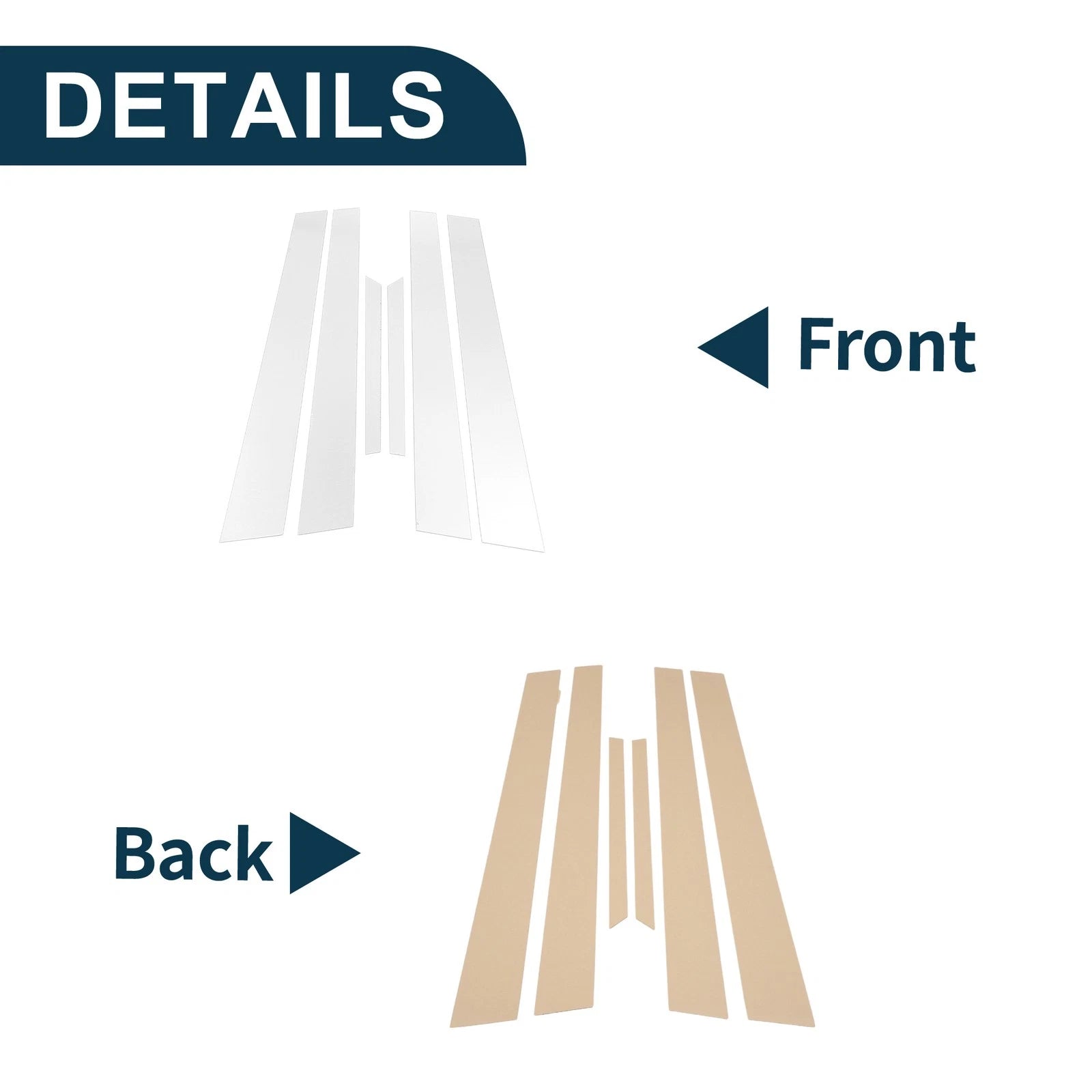 Set of 6 Door Pillar Window Trim for Honda Accord (1998–2002) Chrome