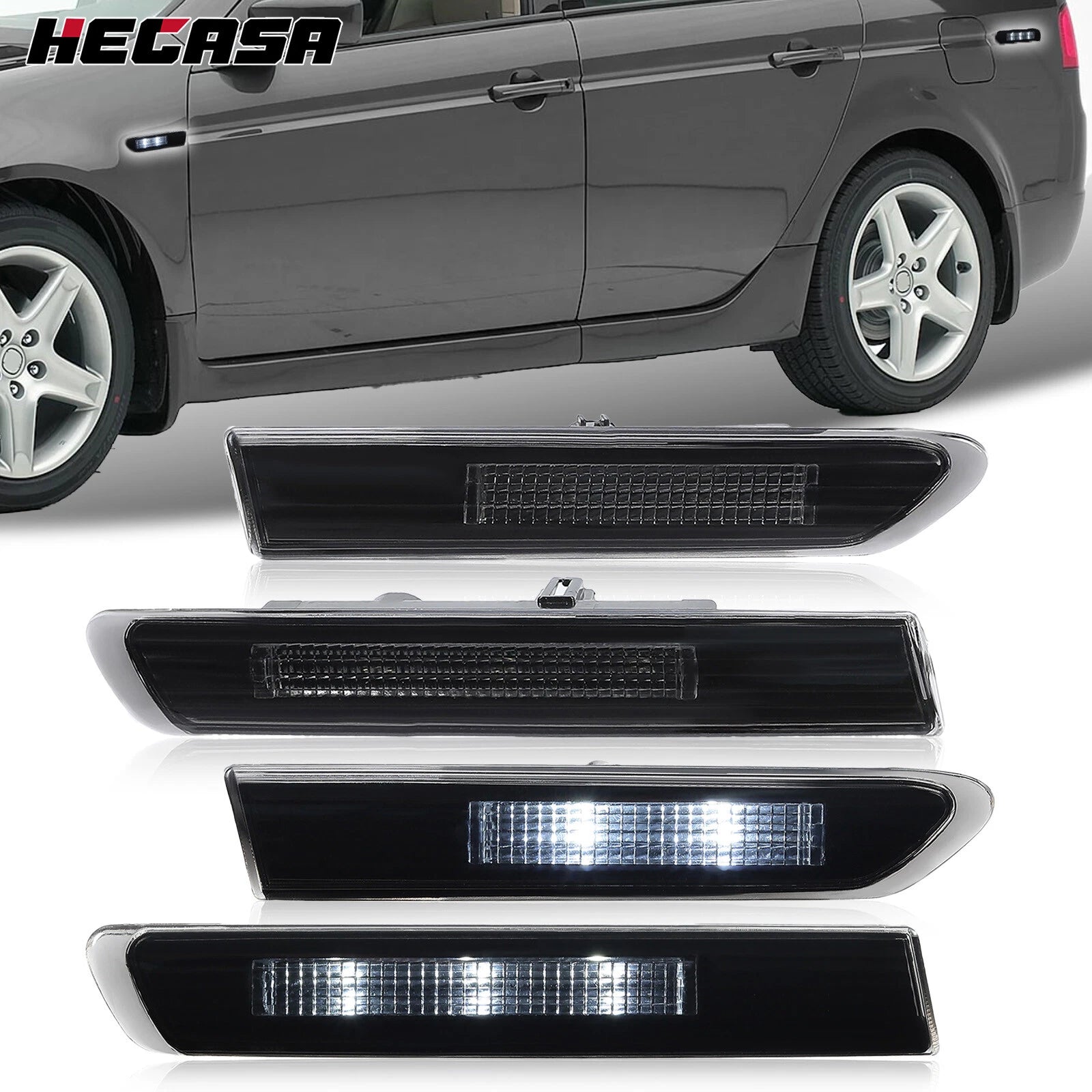 Set of 4 Smoked LED Side Marker Lights for Acura TL (2004–2008)