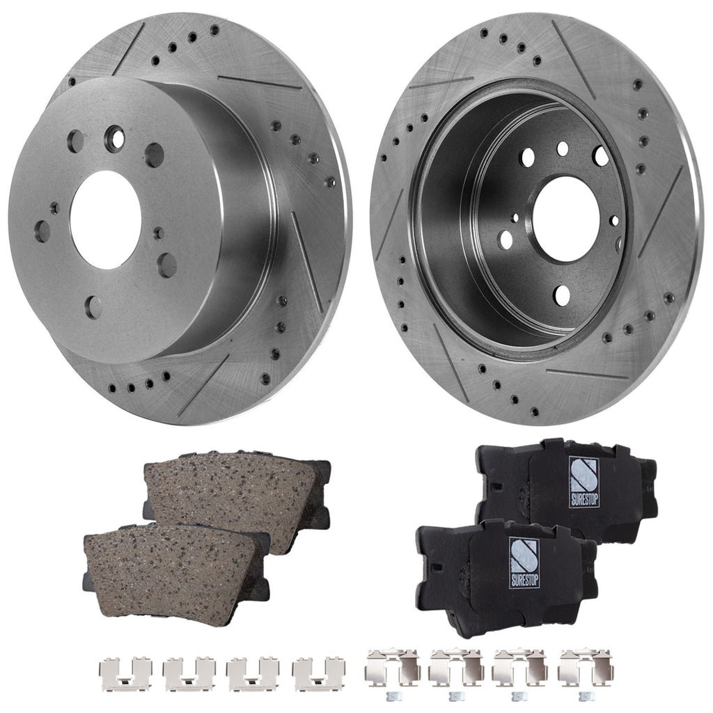 Brake Disc Rotors and Pads Kit for Toyota Avalon, Lexus ES350, Camry