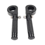 2X Black Chrome Engine Guard Bar Foot Pegs for Harley
