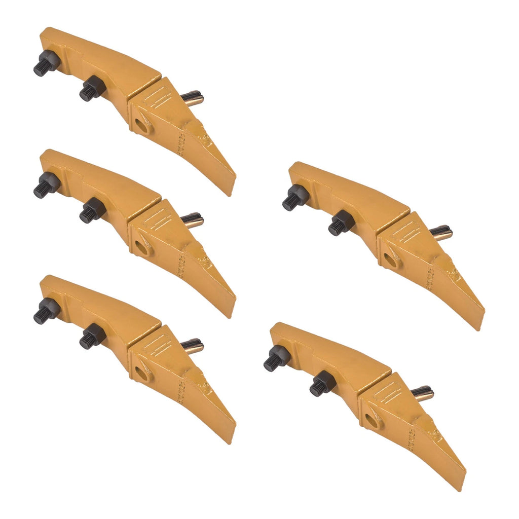 5X Bucket Teeth Assembly 6737322Y for Bobcat Skid Steer (Bolt-On, Flush Mount)