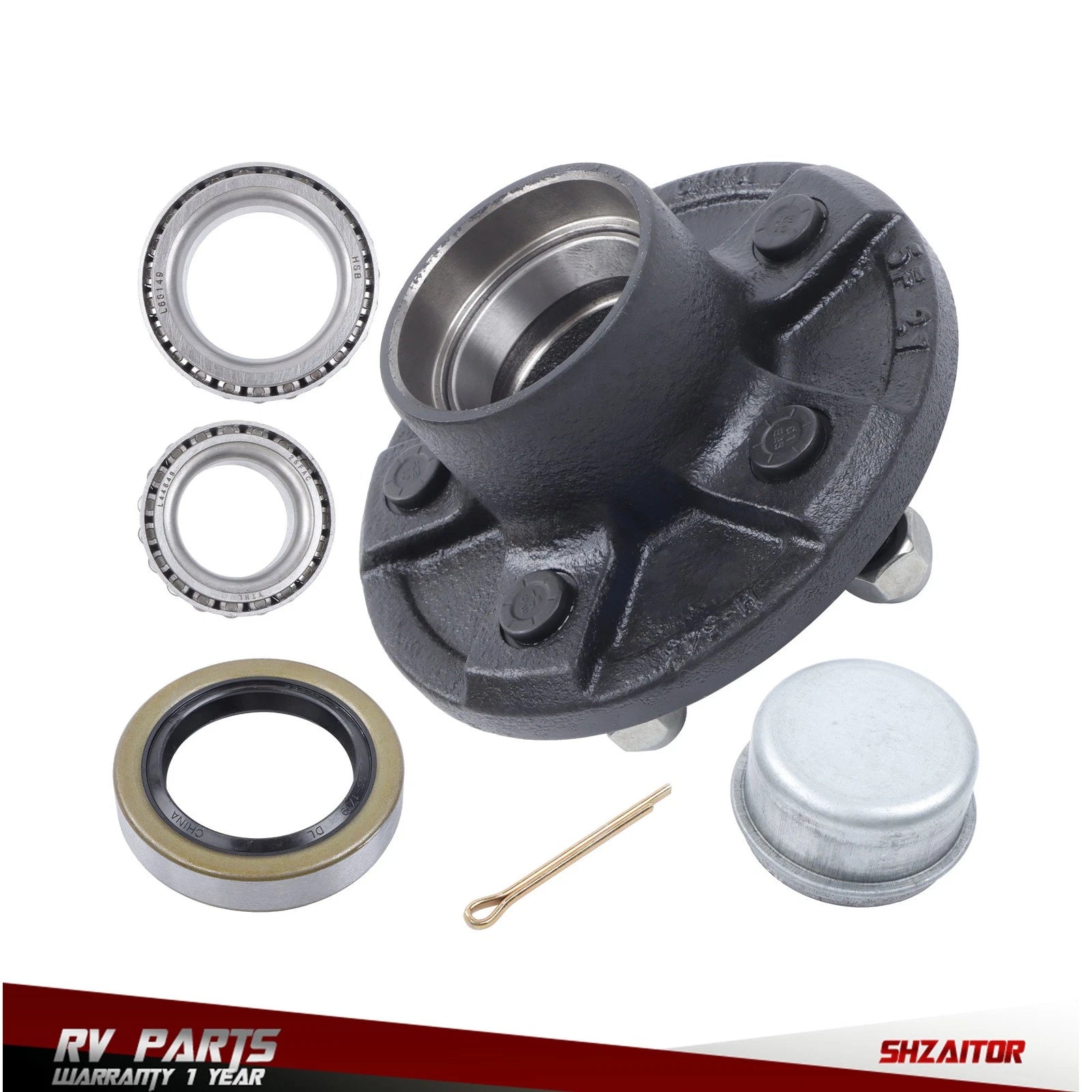 Trailer Hub Kit for 1-3/8" Inner (5 Bolt on 4-1/2" Bolt Circle)