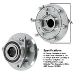 Front Rear Wheel Hub Bearing Assembly for Chevrolet Traverse (2009–2017)