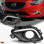 Clear Lens Front Bumper Fog Light Bezel Cover with LED DRL for Mazda 6 (2014–2016)