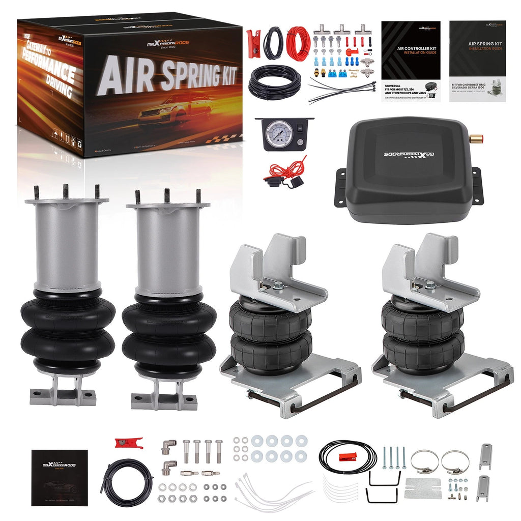 Set of 2 Air Spring Bags with Brackets + Air Controller for Silverado 1500 (2007–2018)