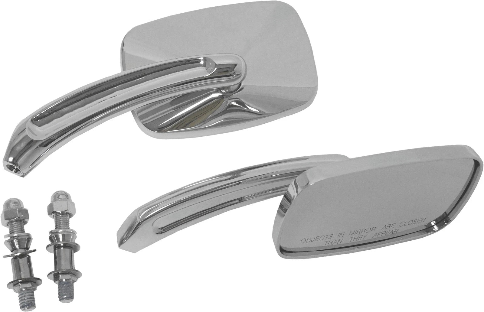 Chrome Rectangle Side Mirrors for Harley Davidson (2014–2017)