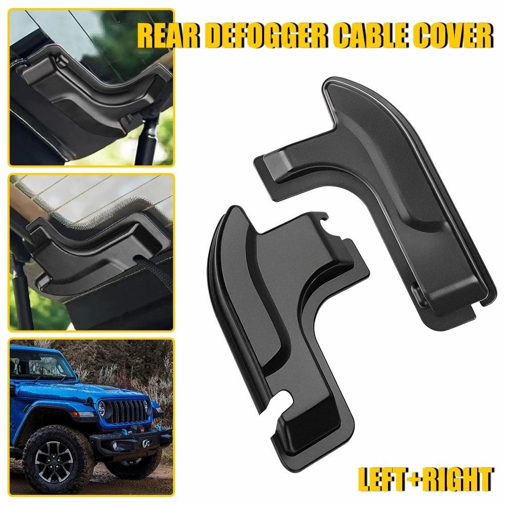 Rear Side Defogger Cover Cable for Jeep Wrangler (JL) (2018–2024) ABS Black