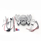 Chrome Skull Horn Cover with Red Light Bulb for Harley V-Rod (1992–2020)