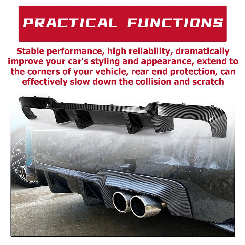 Rear Diffuser for BMW F10 M5 (2012-2016) - Carbon Fiber Style Quad Tips
