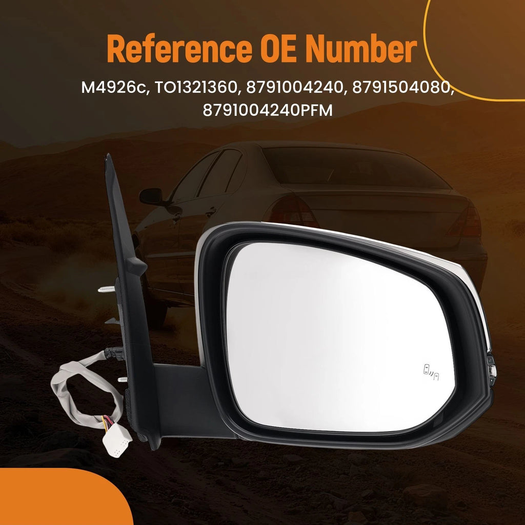 Power Side Mirror for Toyota Tacoma TRD Off-Road (2016–2023) Heated Chrome