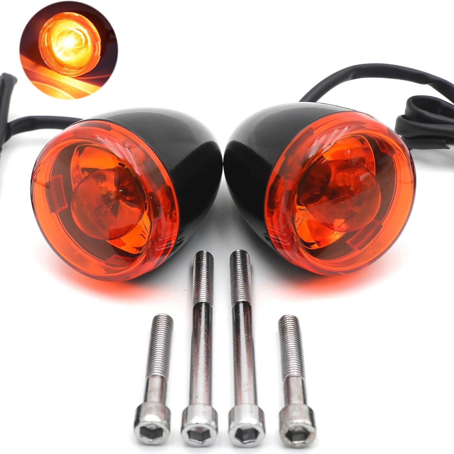 Rear Turn Signal Light Indicator for Harley XL883 1200 FLSB FXST FLDE FLHC