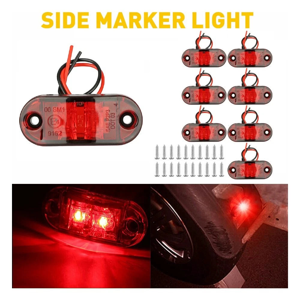 10x Red LED Side Indicator Lights for Truck Boat Trailer Car