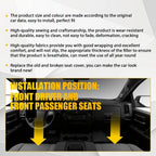 Front Bottom Seat Cover Cloth Black for GMC Yukon Denali 1500 XL (2015–2019)
