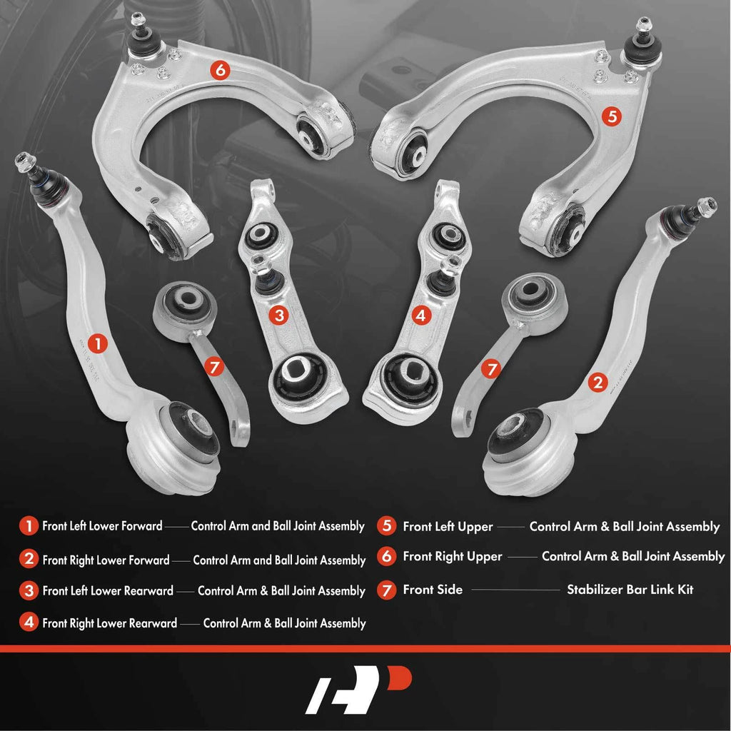 Set of 8 Front Control Arm Ball Joints for Benz C219 E320 (2003-2009)