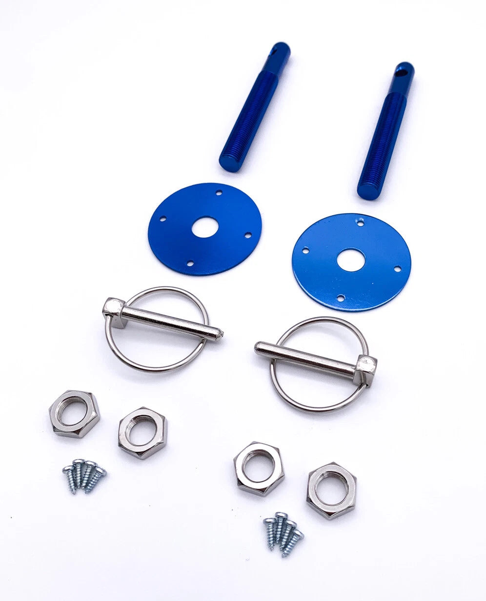 Universal Aluminum Hood Pin Kit 1/4" Flip Over for Universal Cars (Any Year)