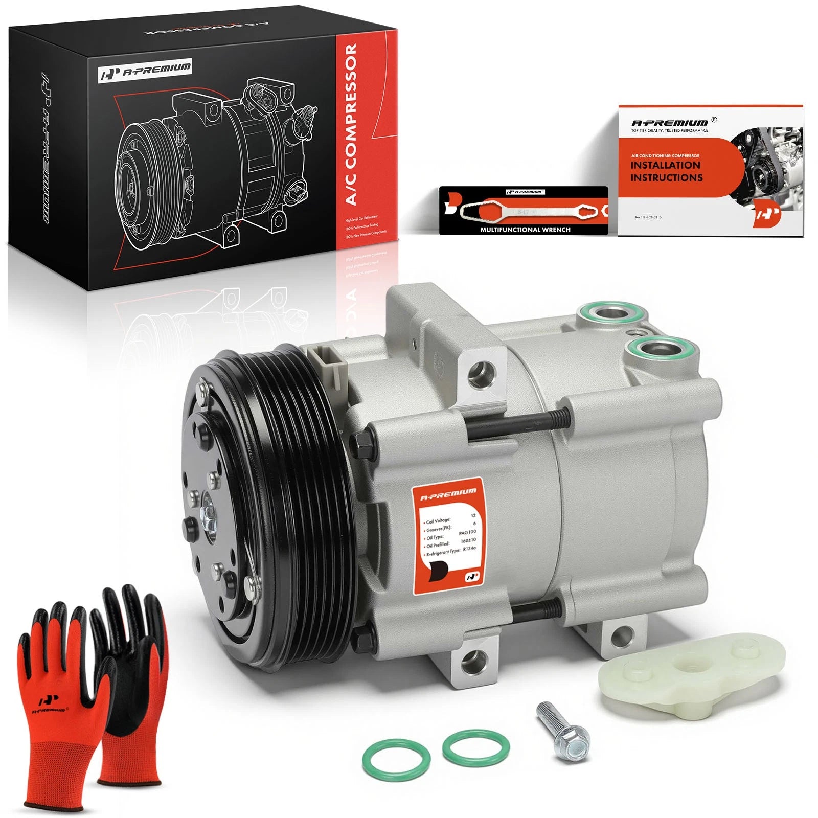 A/C Compressor with Clutch for Ford F-150 F-250 F-350 F53 (2002–2007)