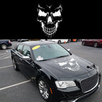 White Skull Hood Graphic Decal Sticker for Vehicle (Universal 1990–2020)