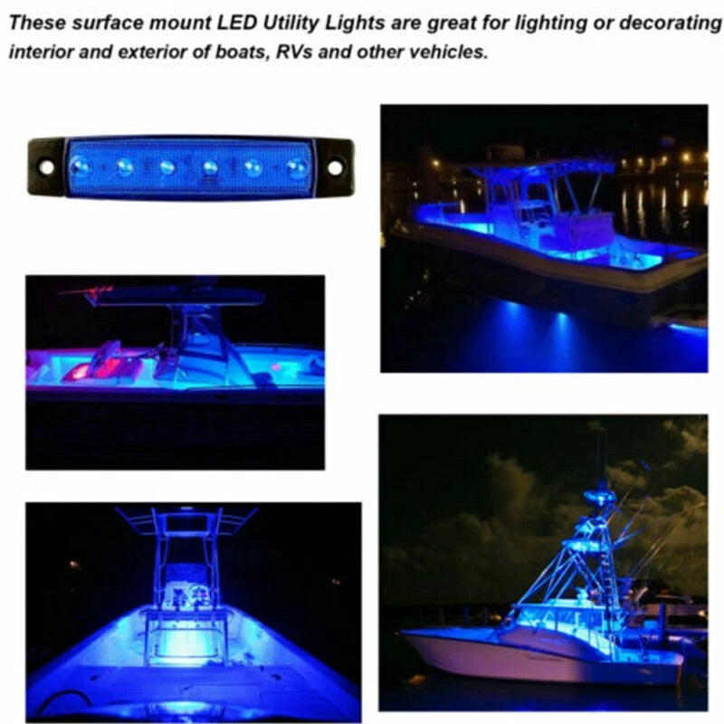 Set of 8 Blue ABS Trailer Rock Lights for UTV ATV Boat
