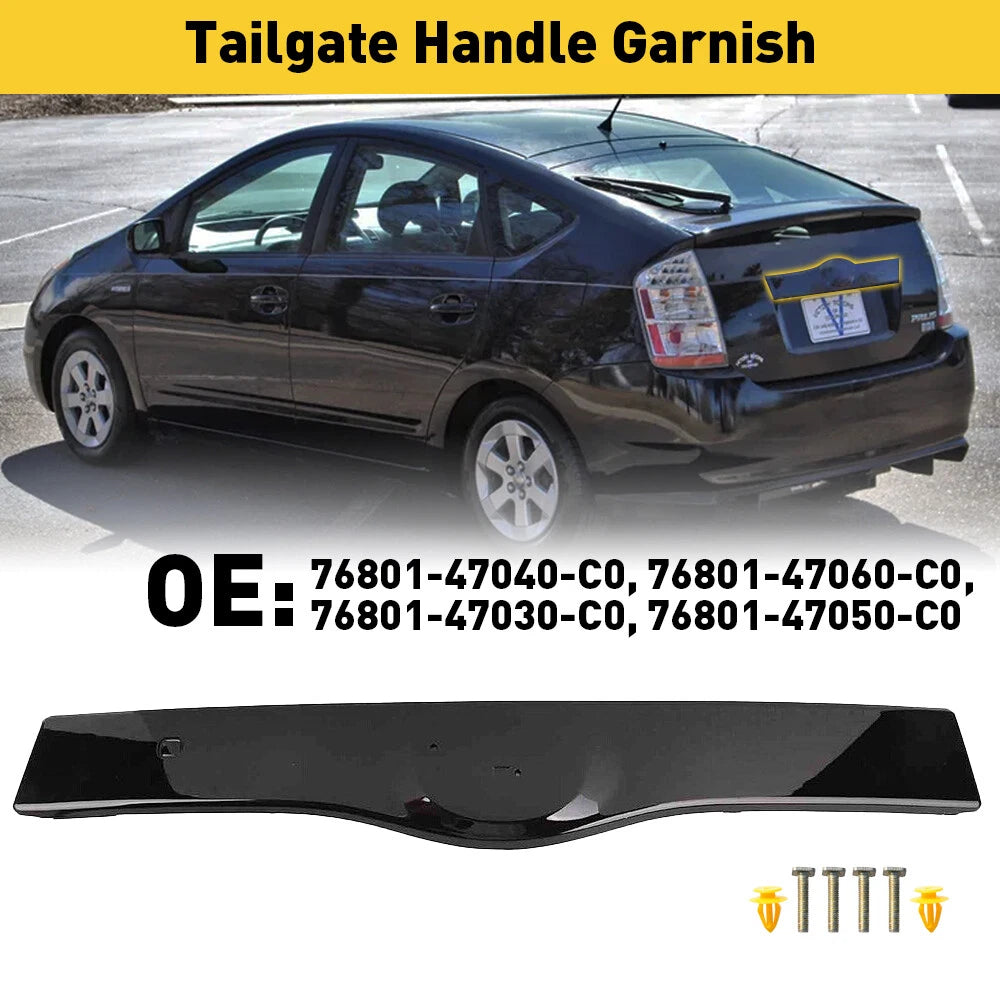 Tailgate Liftgate Handle Garnish Glossy Black for Toyota Prius (2004â2009)