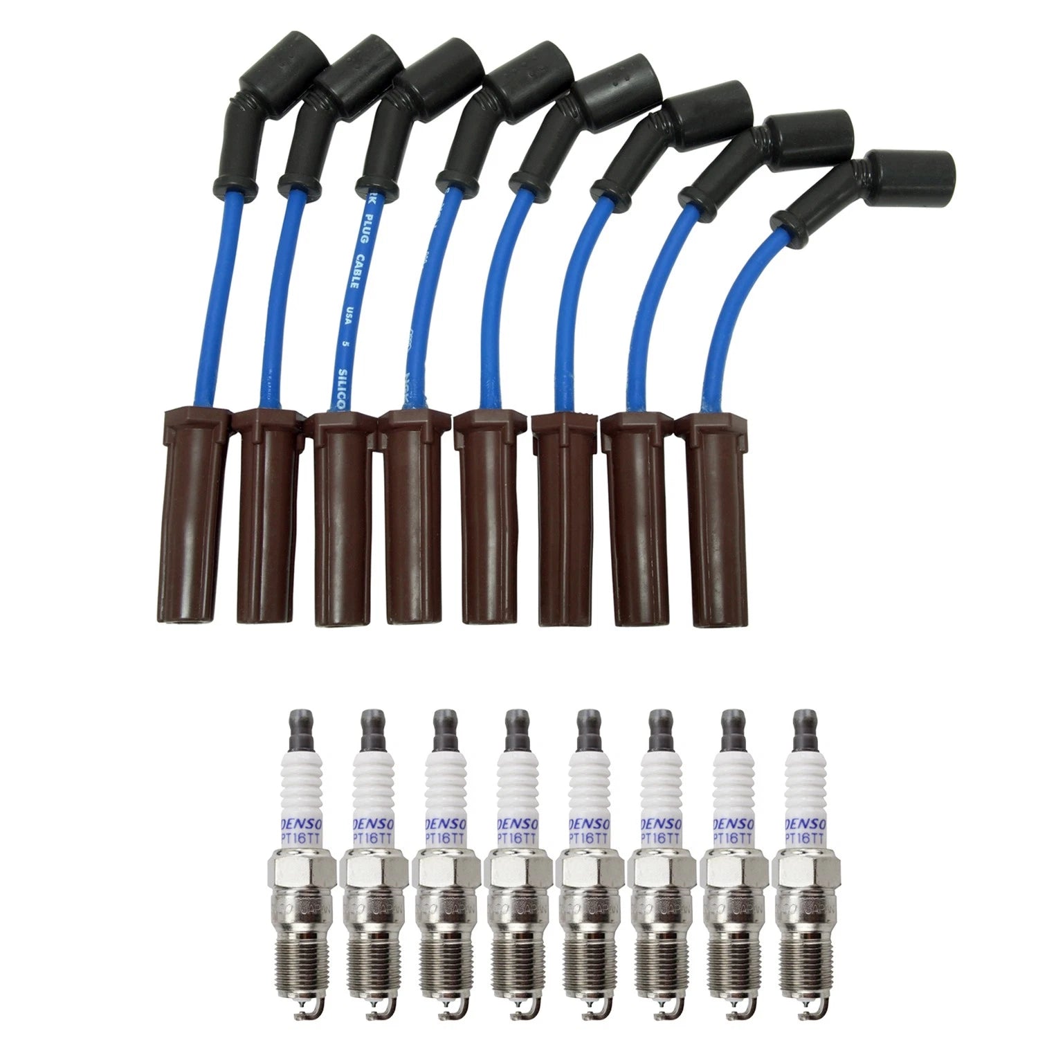 NGK Wire Set & Denso 8 Platinum TT Spark Plugs for Camaro Corvette (1997–2004)
