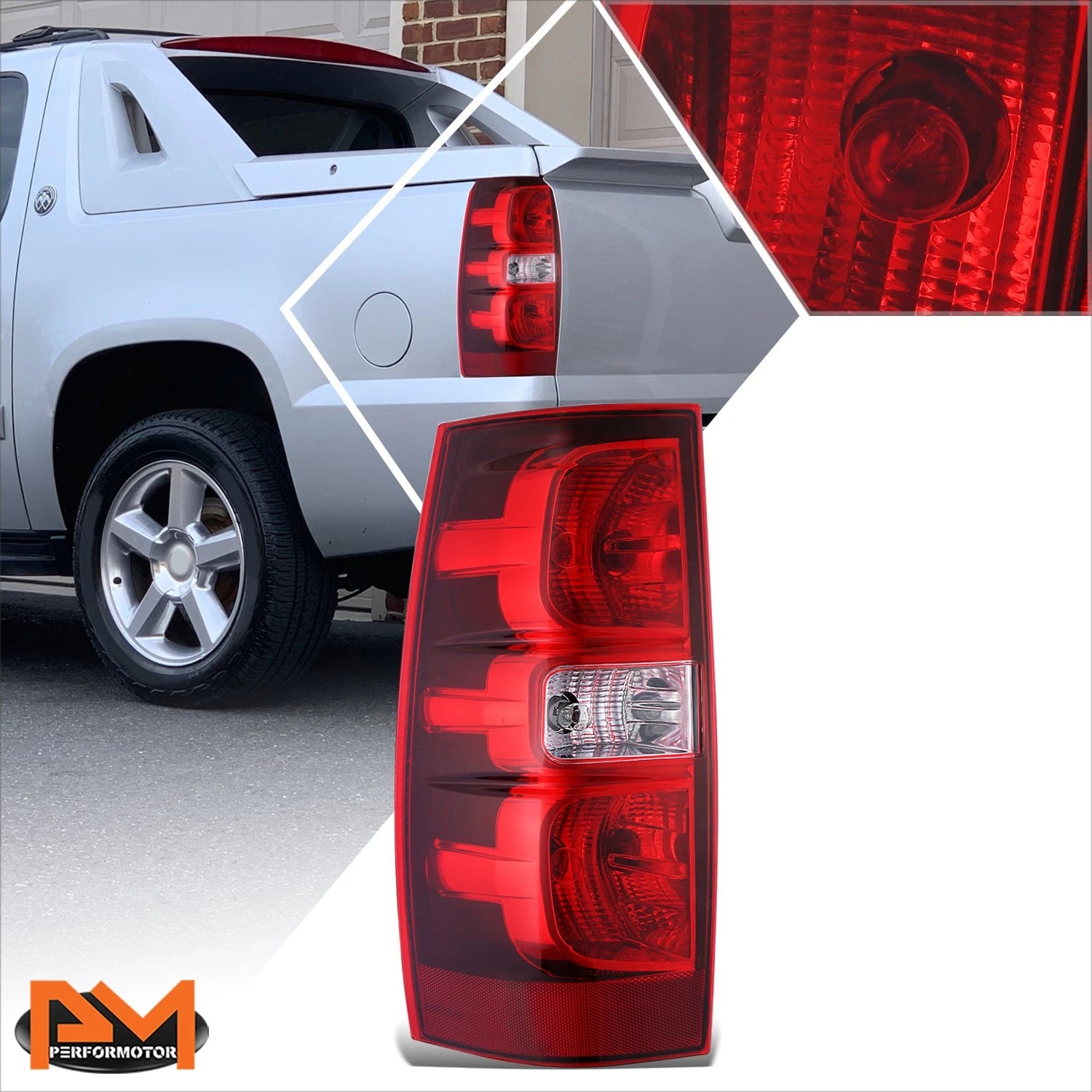 Left Side Red Lens Tail Light for Chevy Suburban Tahoe (2007–2014)