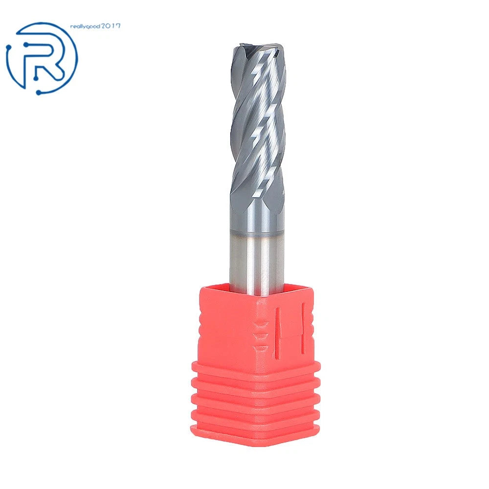 3/8" 4 Flute Carbide End Mill for TiALN Coated (1" LOC, .020 Radius)