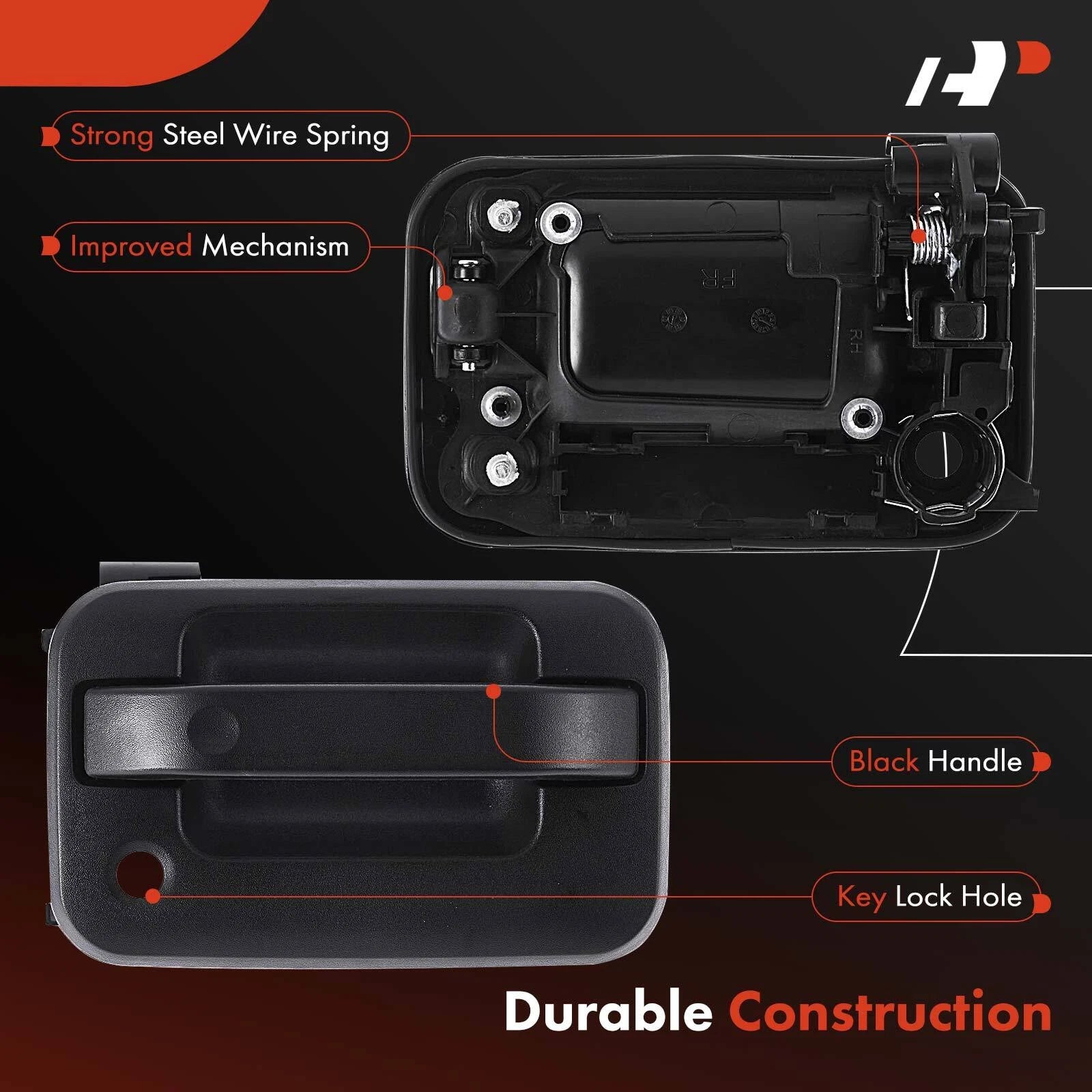 Front Right Black Exterior Door Handle for Ford F-150 (2015–2023)