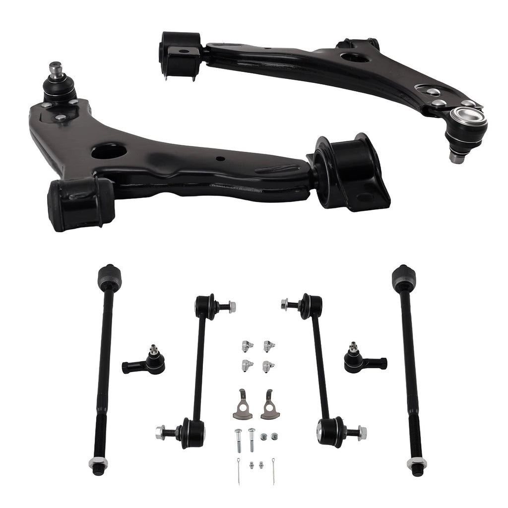 8pcs Front Lower Control Arms Tie Rods for Ford Focus (2006–2011)
