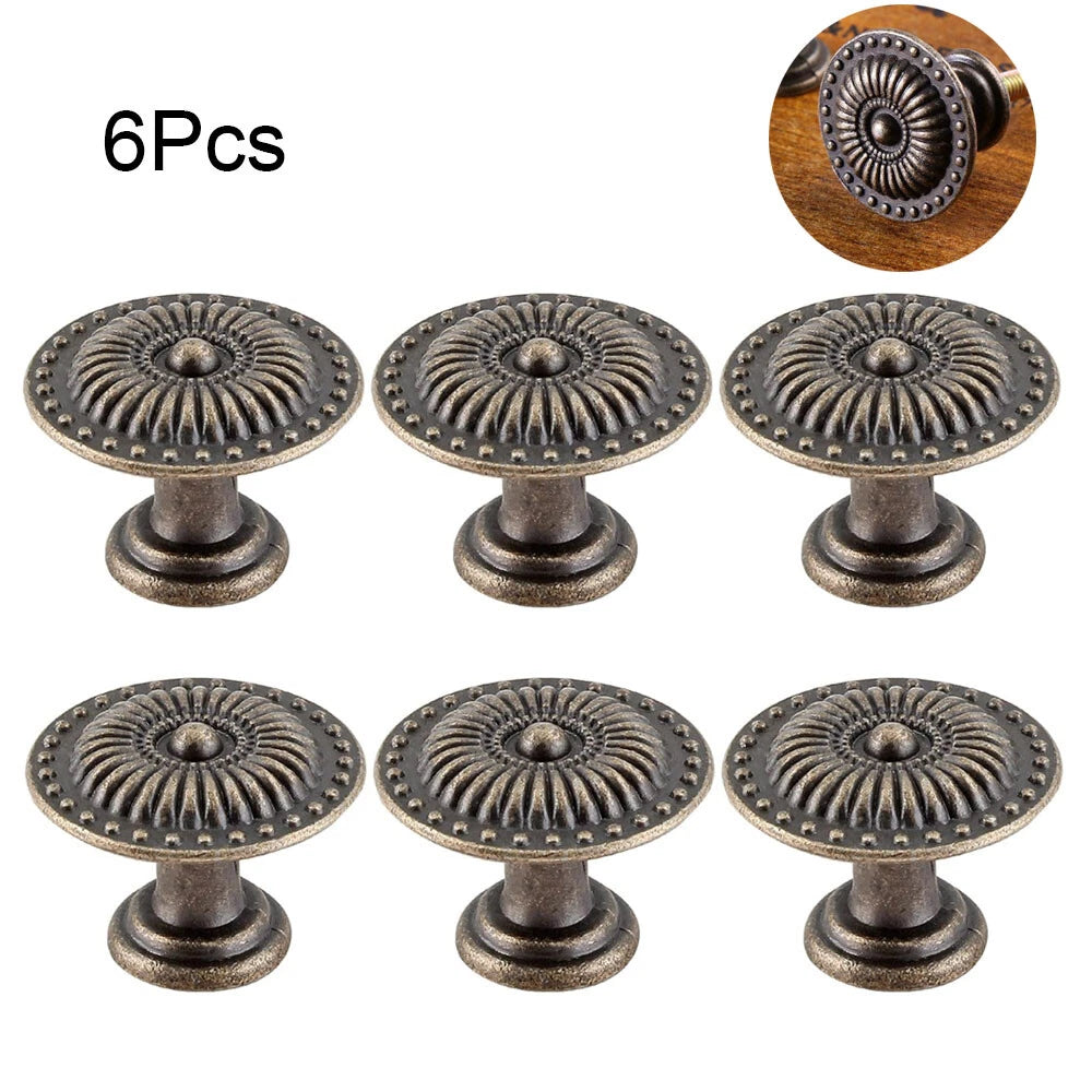 Set of 6 Antique Bronze Door Pull Handles for Cabinet Drawer (30x20mm)