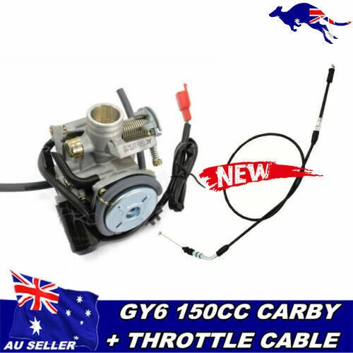 24mm Carburetor + Throttle Cable for GY6 125cc 150cc ATV Quad Dirt Bike