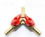 3 Way Shut Off Ball Valve Y Shaped Tee Connector for OD8/10/12mm
