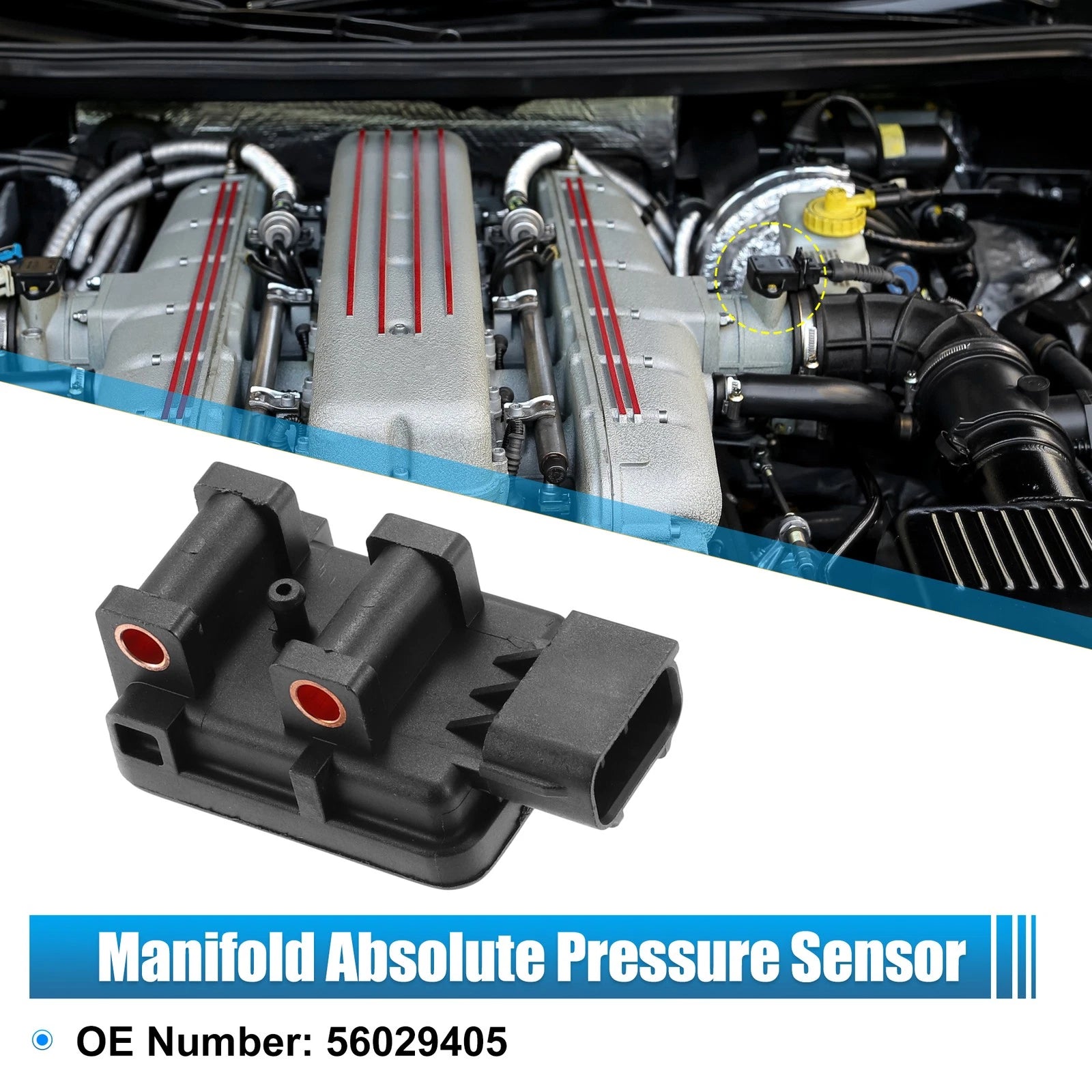 Manifold Absolute Pressure Sensor for Dodge Dakota, Jeep Wrangler (N/A) 56029405
