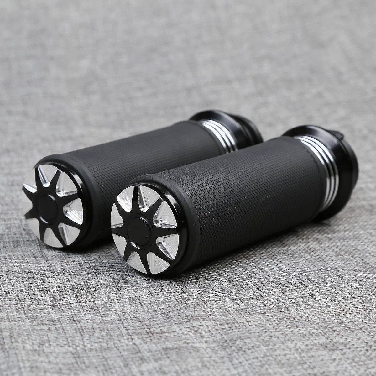 1'' Black CNC Handlebar Hand Grips for Harley Softail FLS FLST (1996–2015)