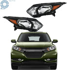 2X Black Headlamp for Honda HR-V (2016–2018)