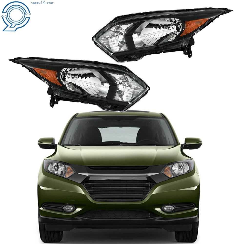 2X Black Headlamp for Honda HR-V (2016–2018)