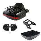 Trunk Pad Mount Rack Speakers for Harley Touring (2009–2013) Black