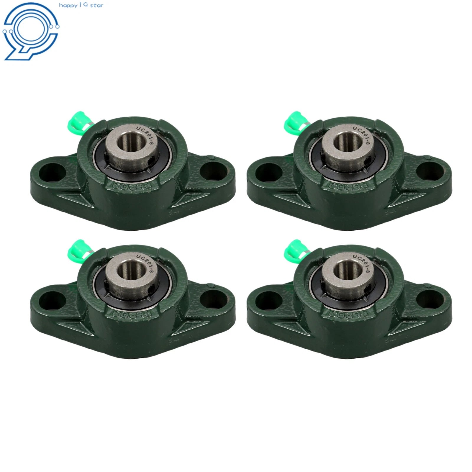 Set of 4 Self-Aligning 2-Bolt Pillow Block Bearings UCFL201-8 for 1/2" Bore