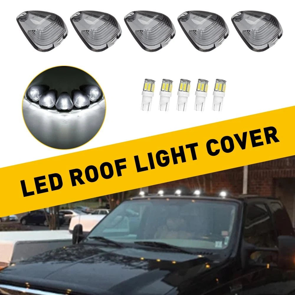 5X Smoke Lens White LED Cab Roof Marker Light Cover for Ford