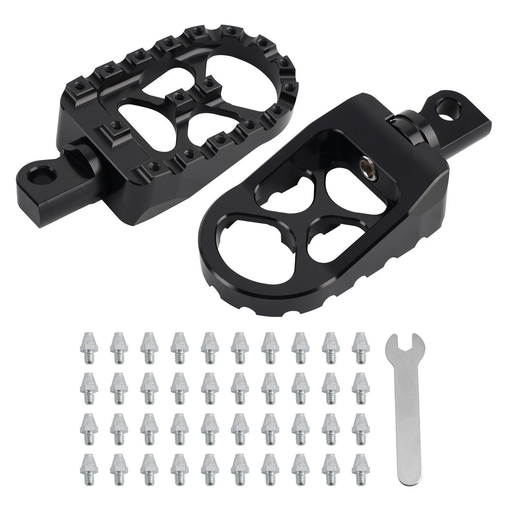 Black CNC Wide Fat Foot Pegs for Harley Dyna Sportster Fatboy