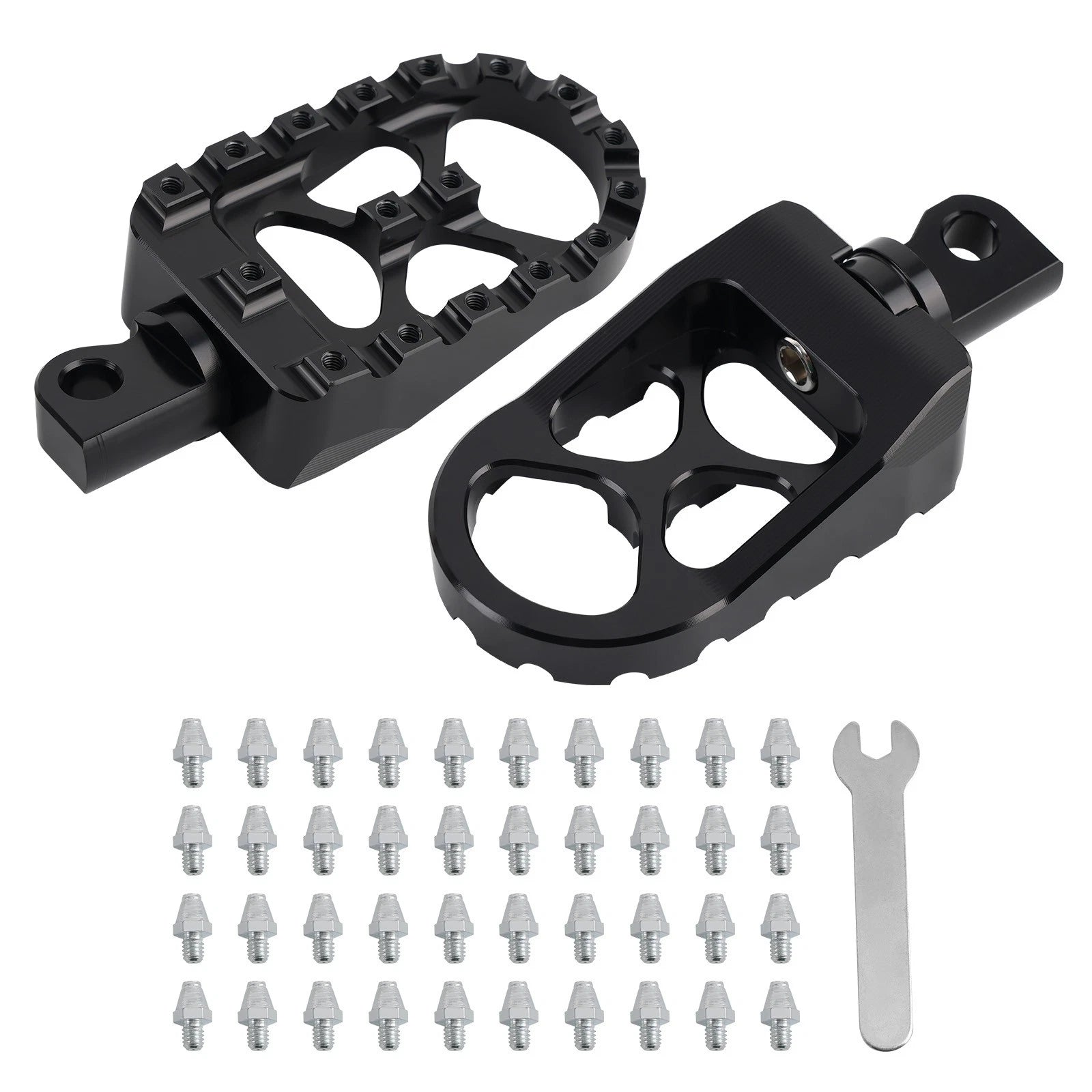 Black CNC Wide Fat Foot Pegs for Harley Dyna Sportster Fatboy