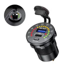 Fast Phone Charger Outlet QC3.0 PD Type-C USB with LED Voltmeter for SUV Boat