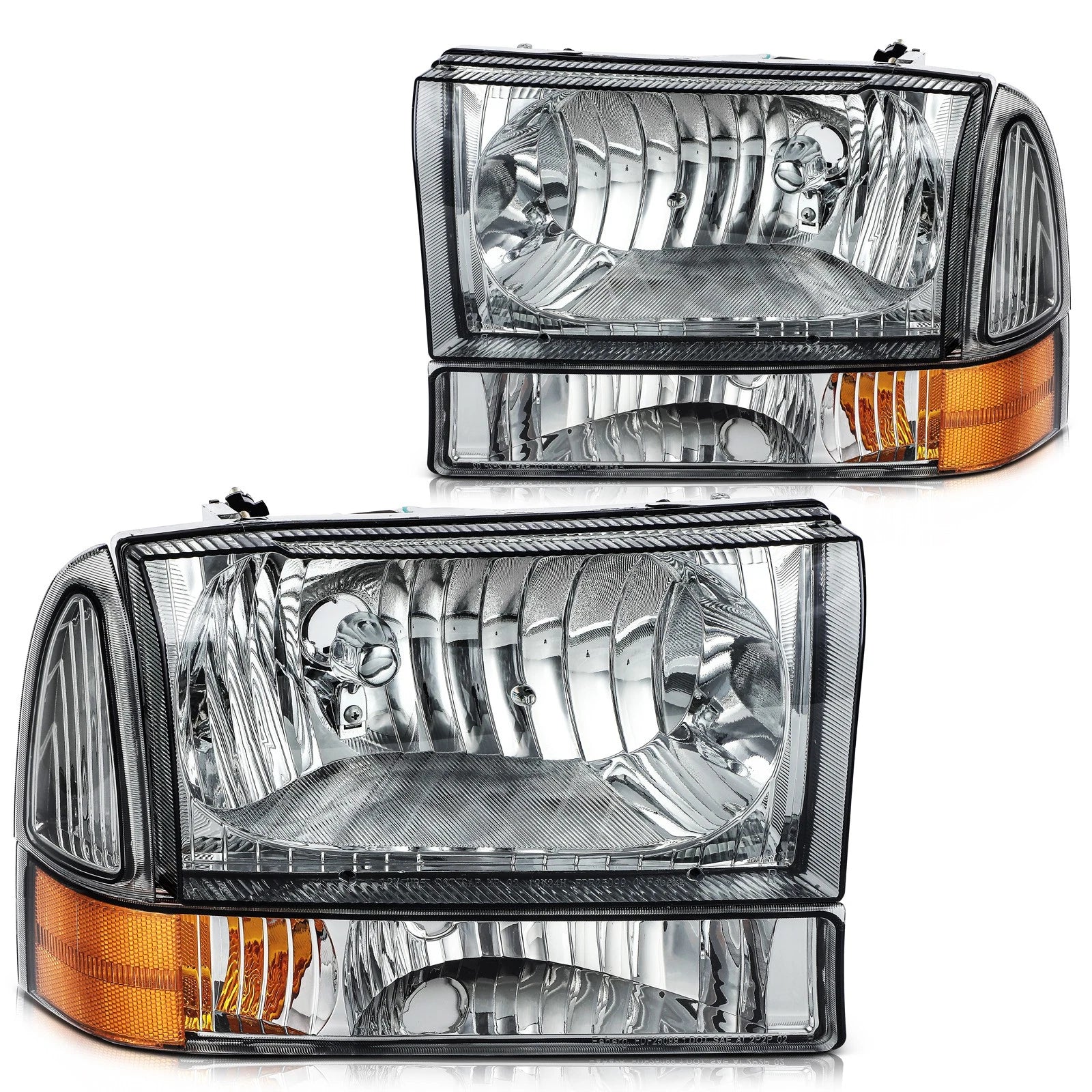 Headlight Assembly for Ford Excursion (2000–2004) Black Housing Smoke