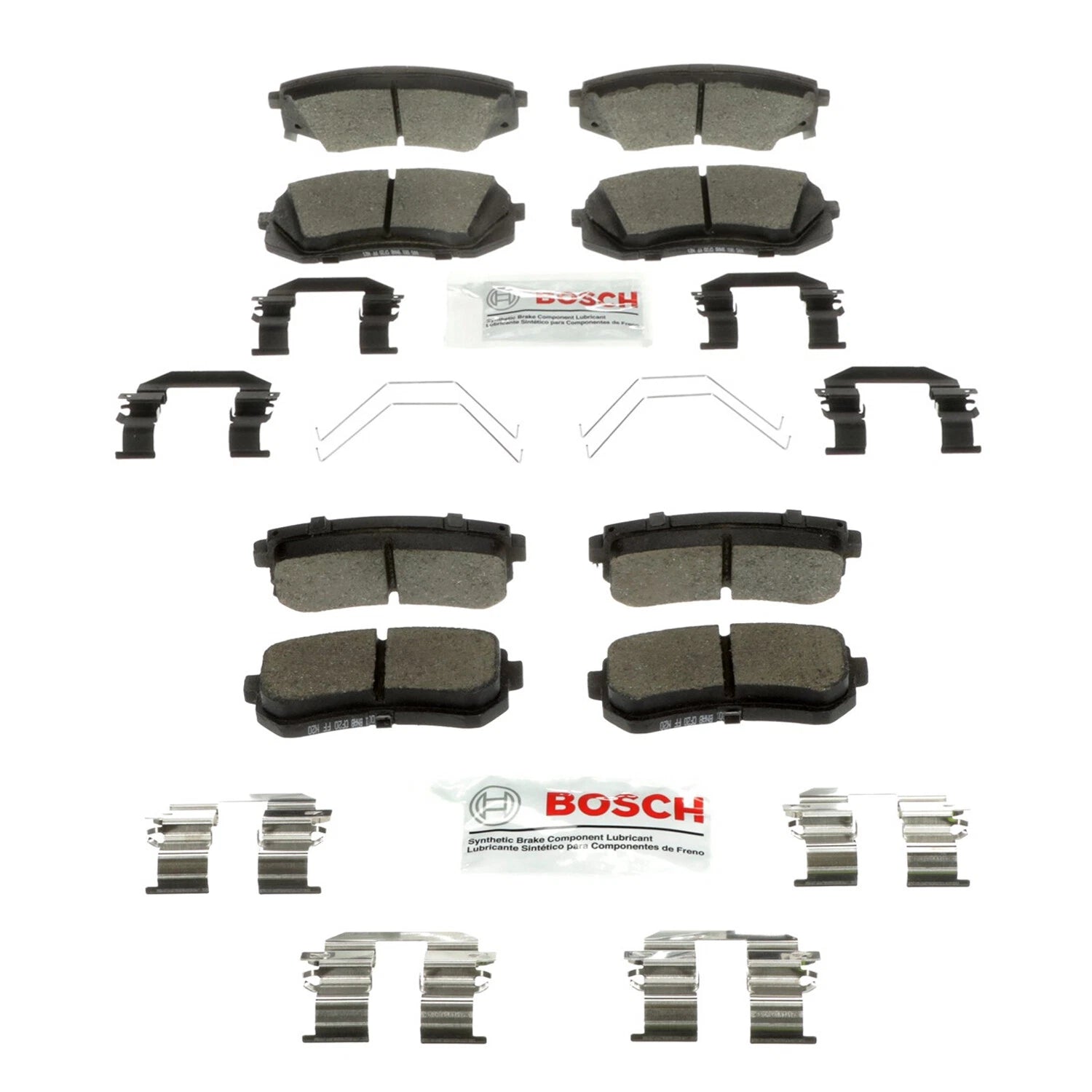 Set of 4 Bosch Blue Ceramic Disc Brake Pads for Hyundai Kona, Kia Seltos (2018–2023)
