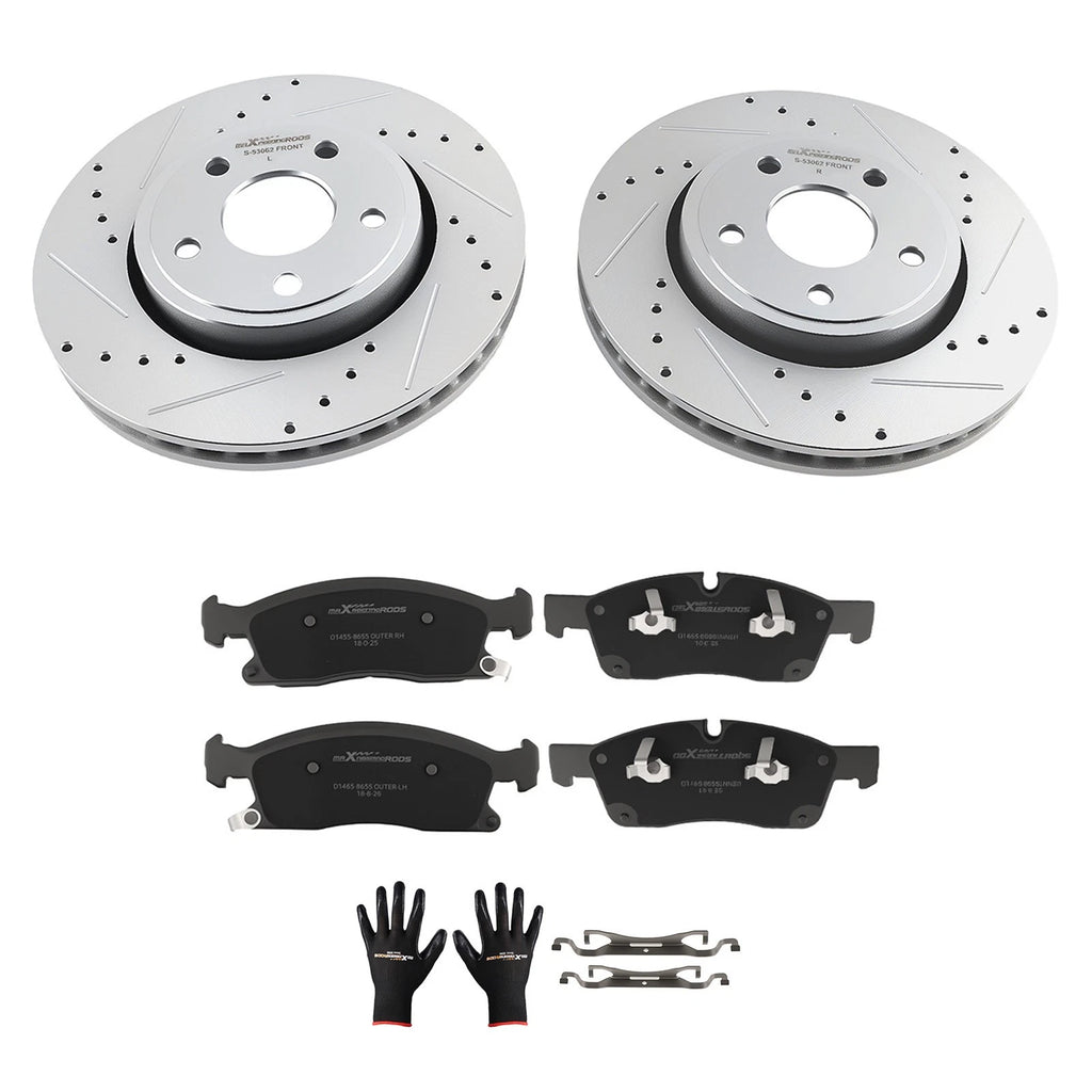 Front Brake Rotors and Pads for Dodge Durango (2011–2020) Jeep Grand Cherokee (2011–2018)