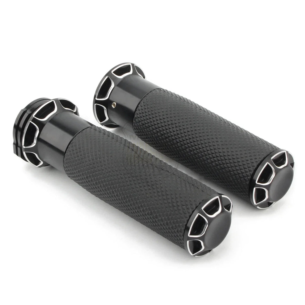 25mm Black Handlebar Grips for Harley Sportster, Dyna, Softail, Fatboy
