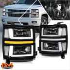 U-Shape LED DRL Sequential Turn Headlights for Silverado 1500 (2014–2015)