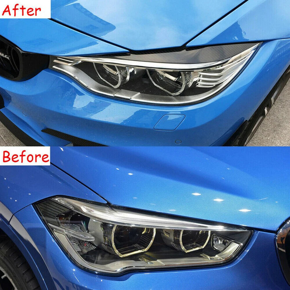 2X Carbon Fiber Headlight Eye Lid for BMW F80 M3 F82 F83 M4 (2014–2018)
